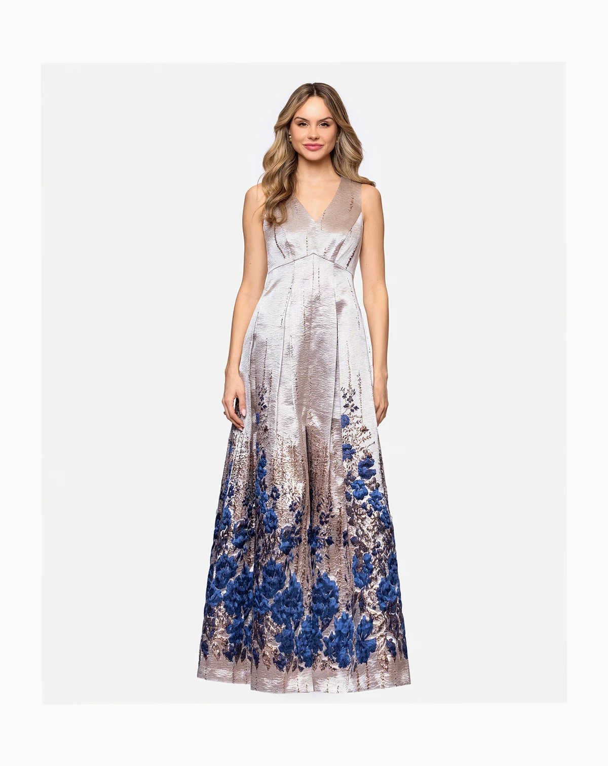 Petite Printed A-Line Long Dress