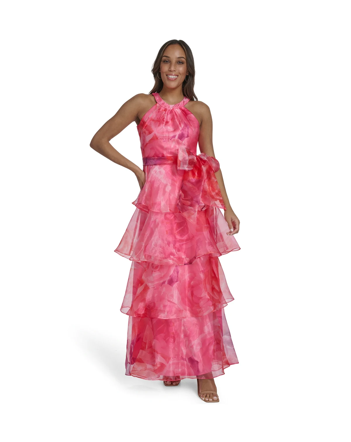 Petite Halter Neck Floor Length Gown