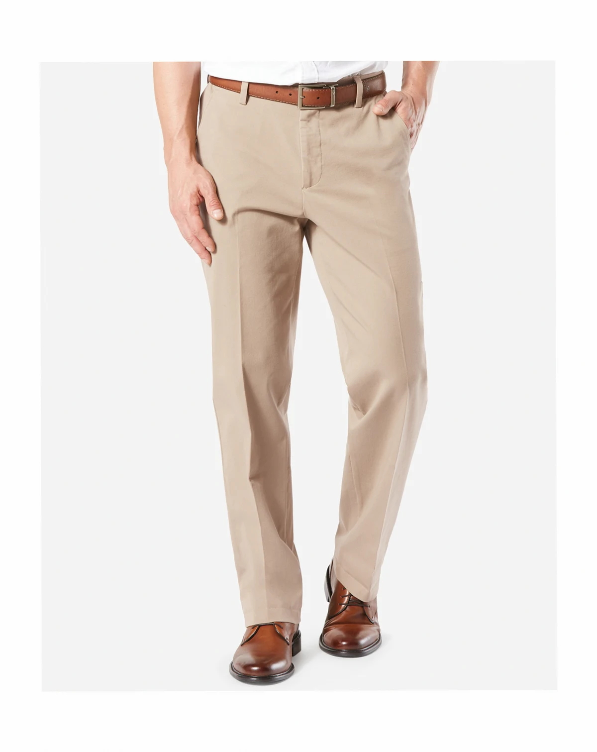 Men's Workday Smart 360 Flex Classic Fit Khaki Stretch Pants