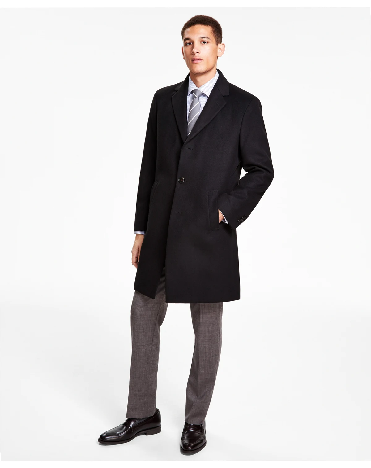 Men's Classic-Fit Solid Overcoats