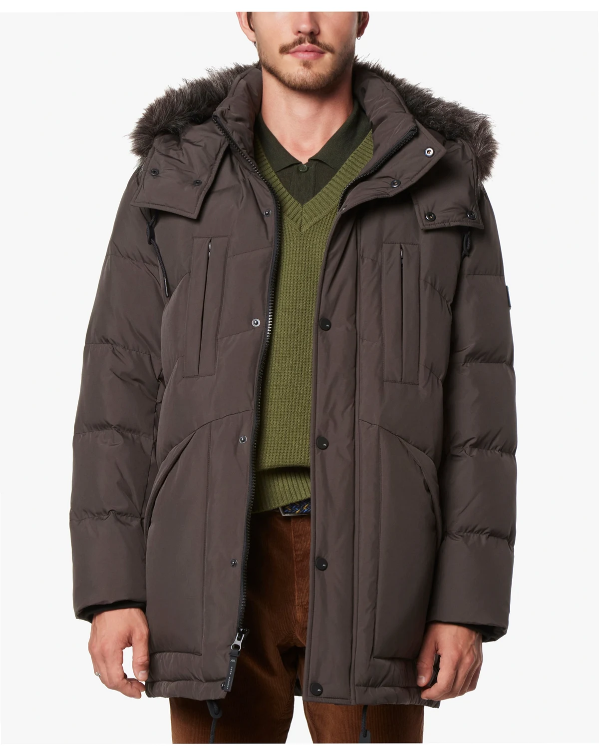 Men's Tremont Down Parka with Faux Fur Trimmed Removable Hood