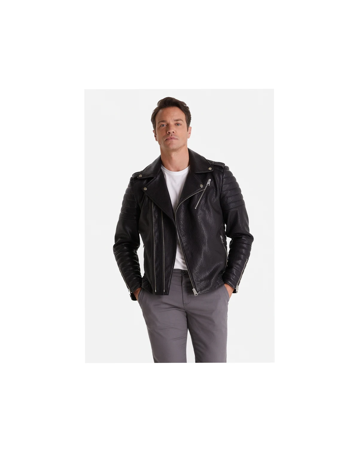 Men's Biker Jacket, Black