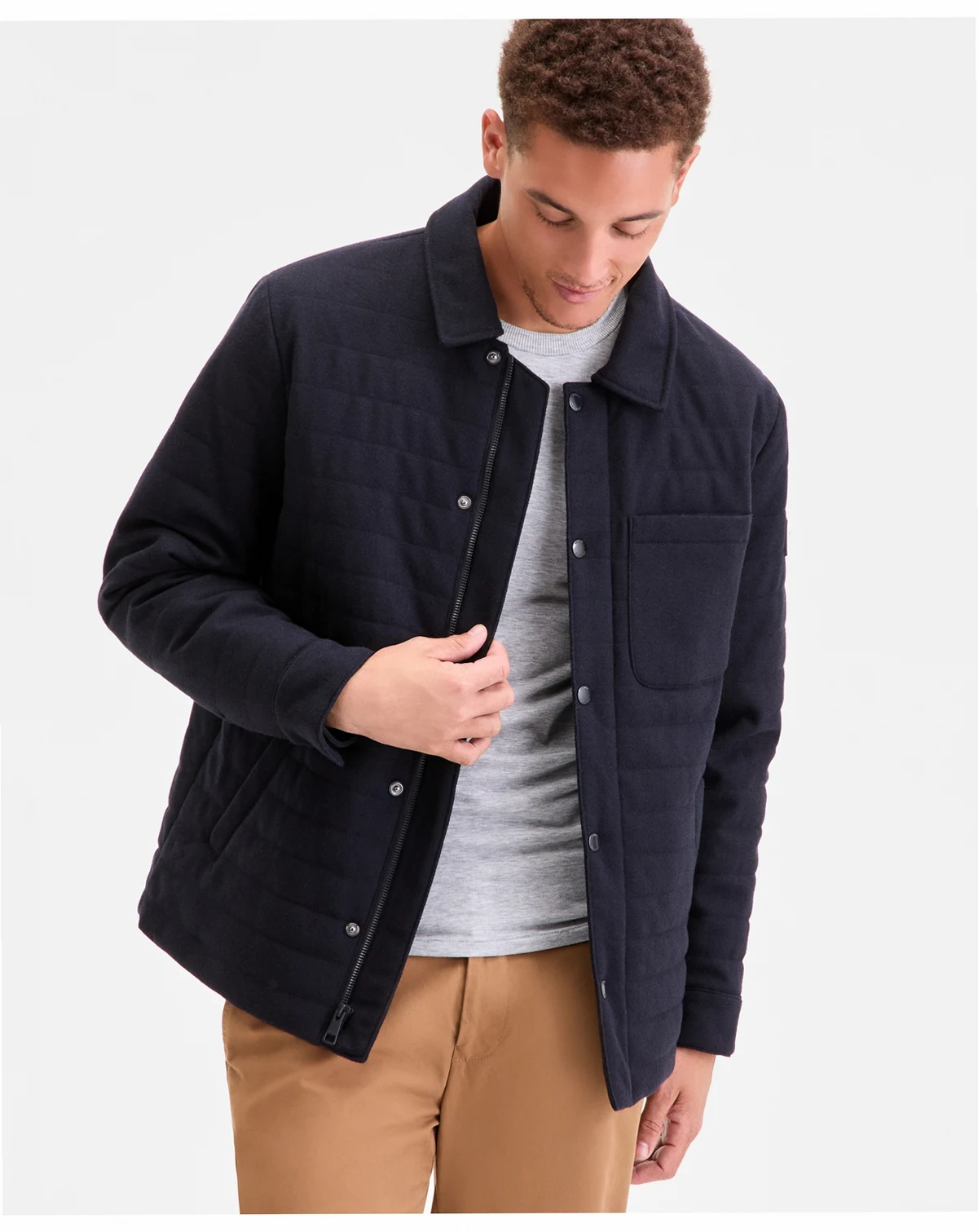 Men's Quilted Shirt Jacket