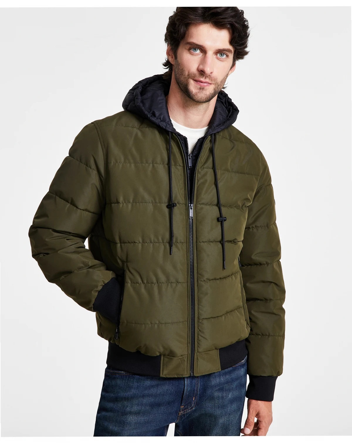 Men's Hooded Puffer Bomber Jacket