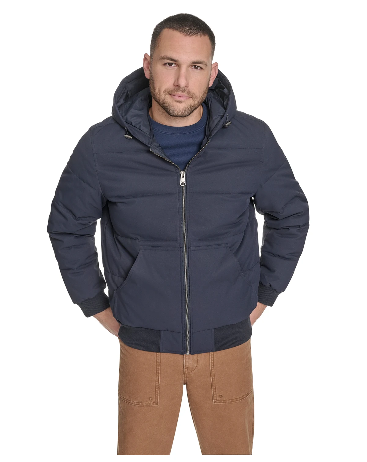 Men's Quilted Bomber with Hood Jacket