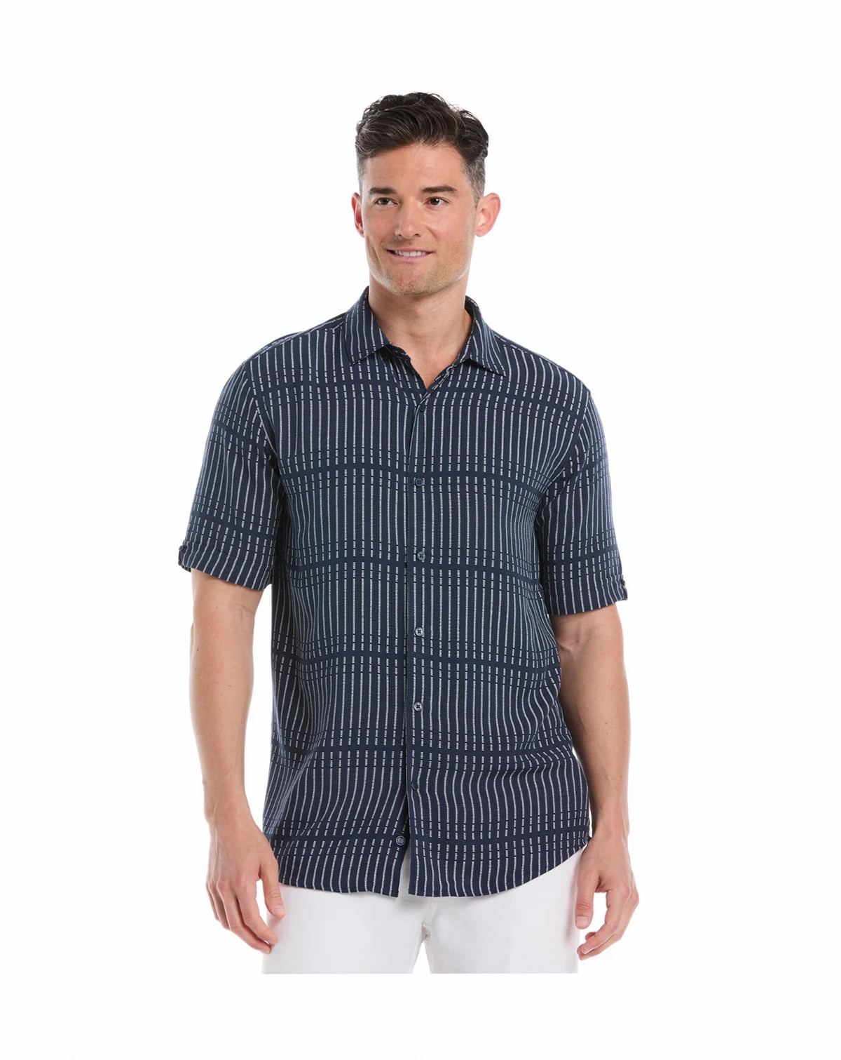 Men's Broken Stripe Print Short-Sleeve Shirt