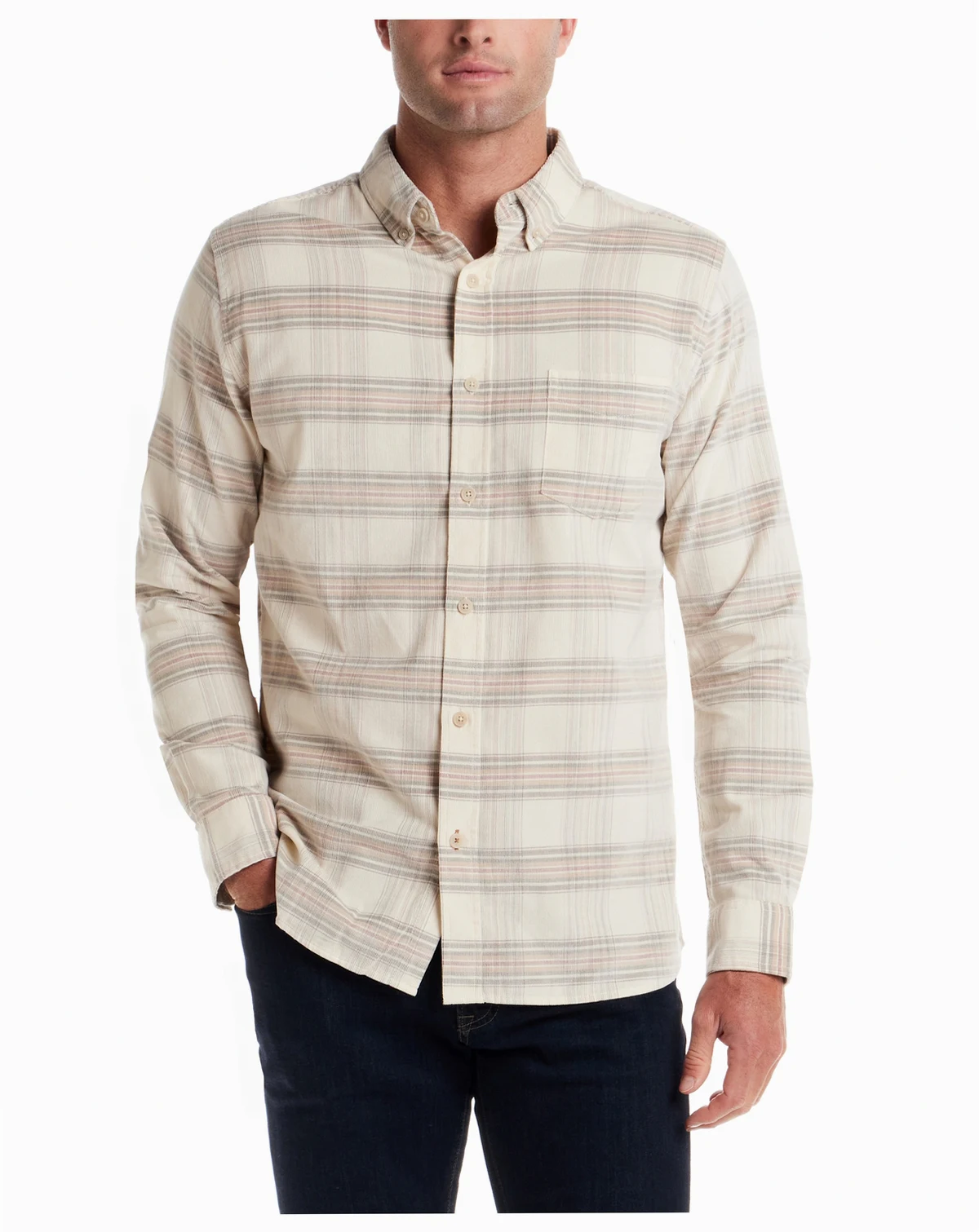 Men's Plaid Corduroy Shirt