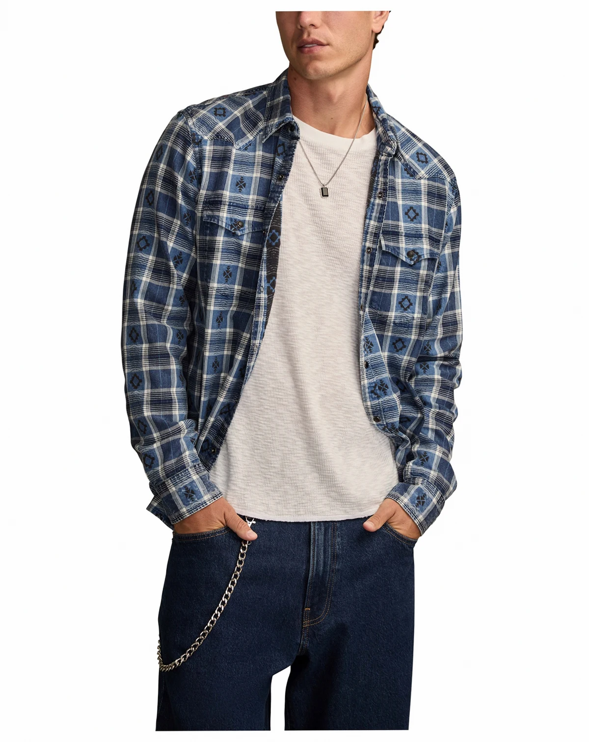 Men's Dobby Western Long-Sleeve Shirt