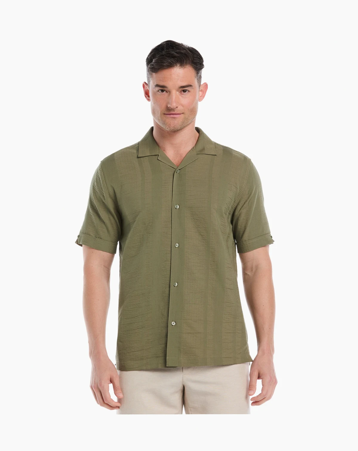 Men's Big & Tall Seersucker Stripe Short Sleeves Shirt