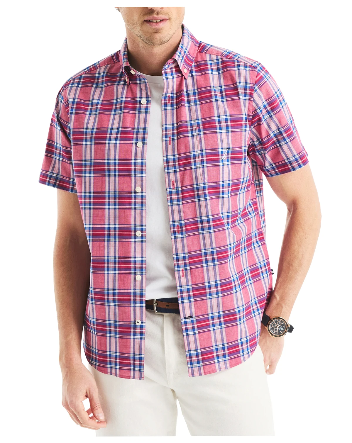 Men's Classic-Fit Plaid Button-Down Shirt