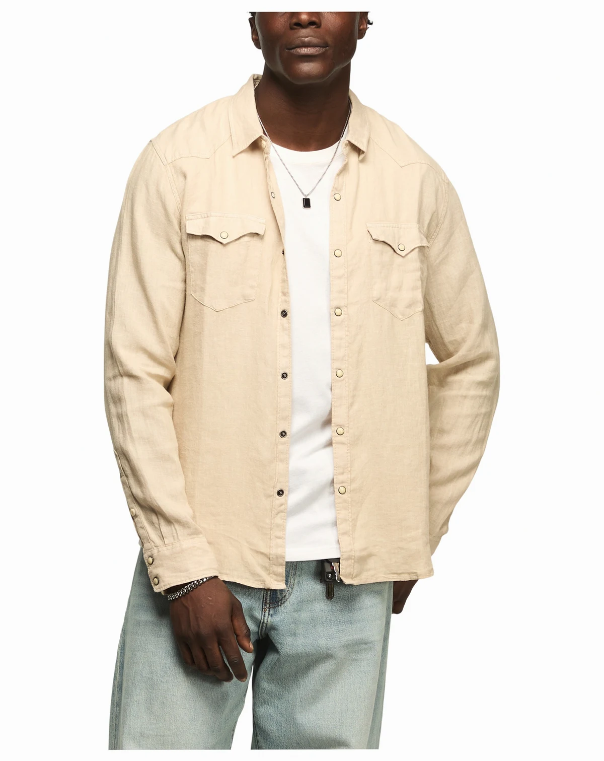 Men's Spread Collar Western Shirt