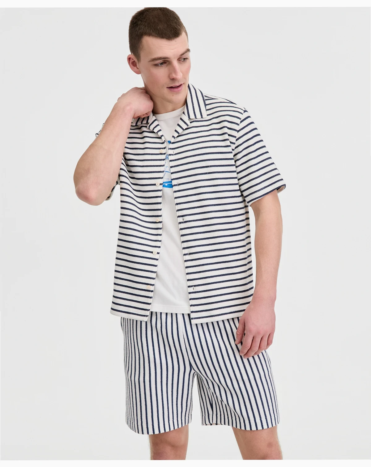 Men's Jack Stripe Short-Sleeve Camp Shirt, Macy's Exclusive