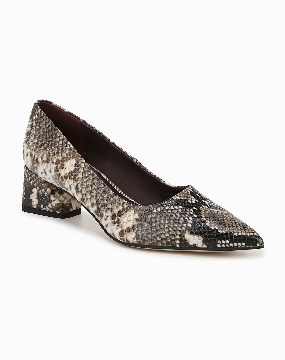 Women's Racer Pointed Toe Block Heel Pumps