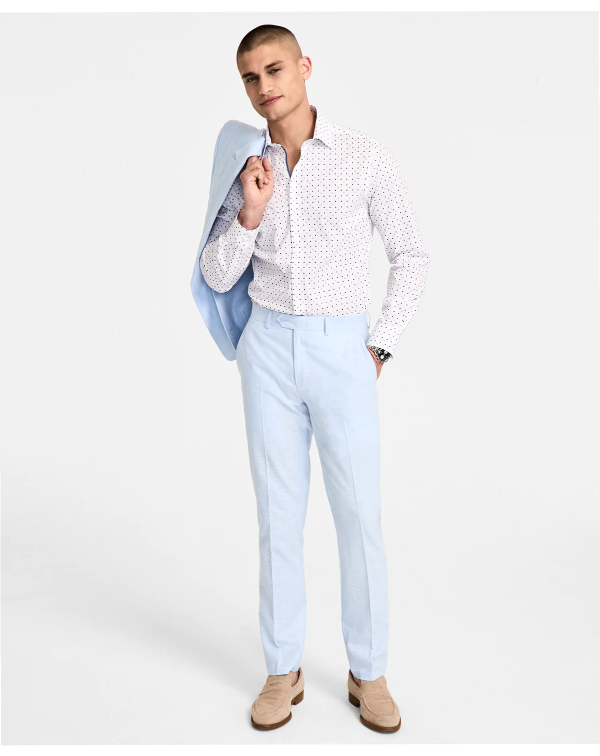 Men's Slim-Fit Seasonal Linen Suit Pants, Exclusively at Macy's