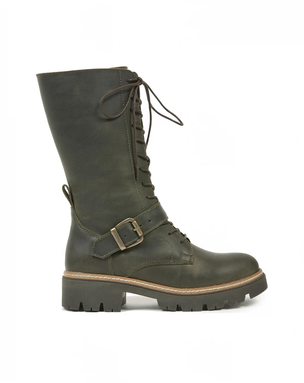 Strap Detail Mid Calf Boot