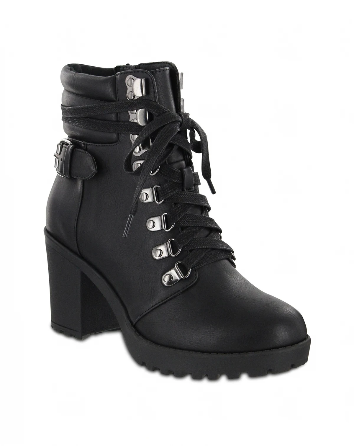 Women's Annamaria Block Heel Lug Sole Biker Boots