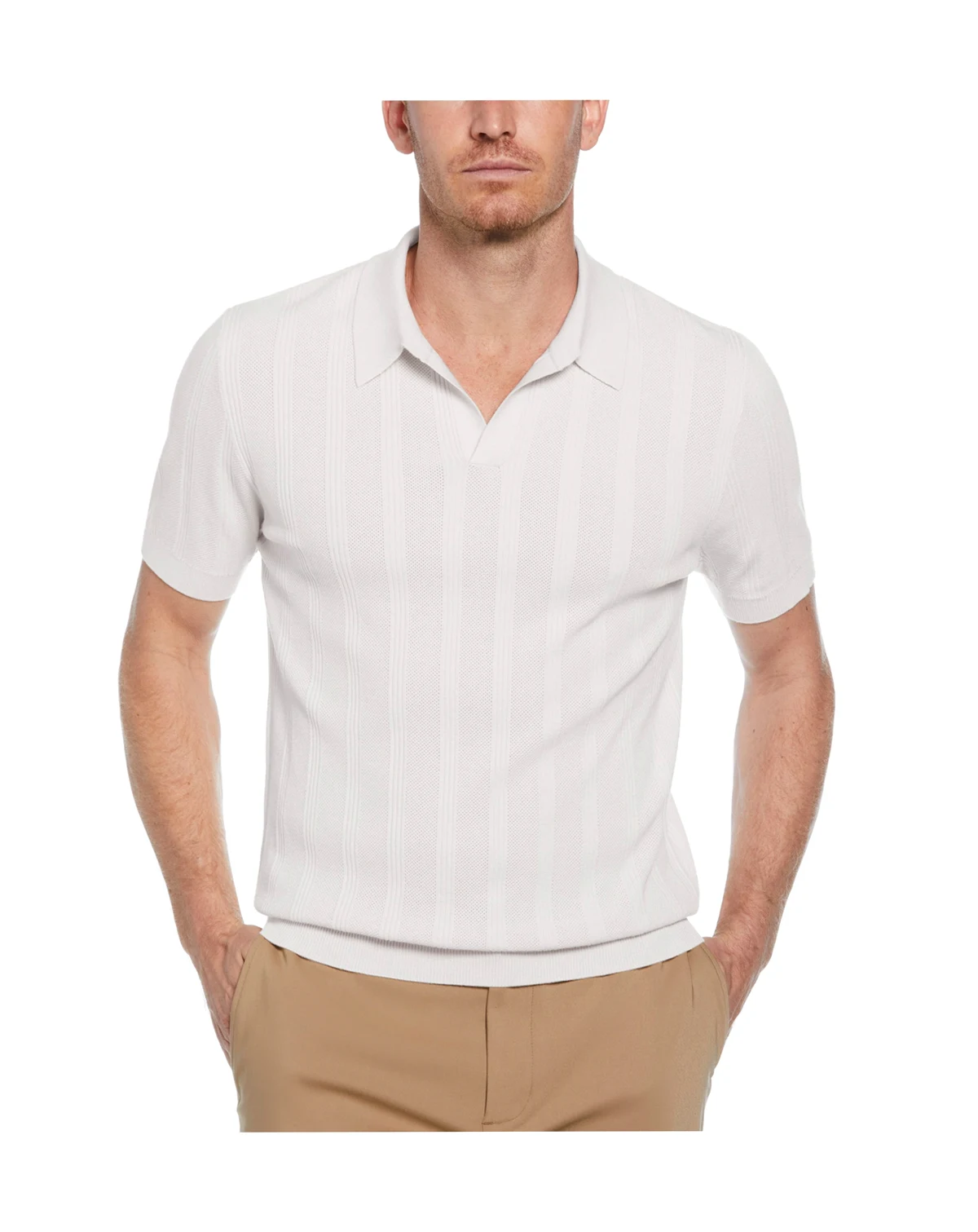 Men's Johnny Collar Stripe Polo Shirt