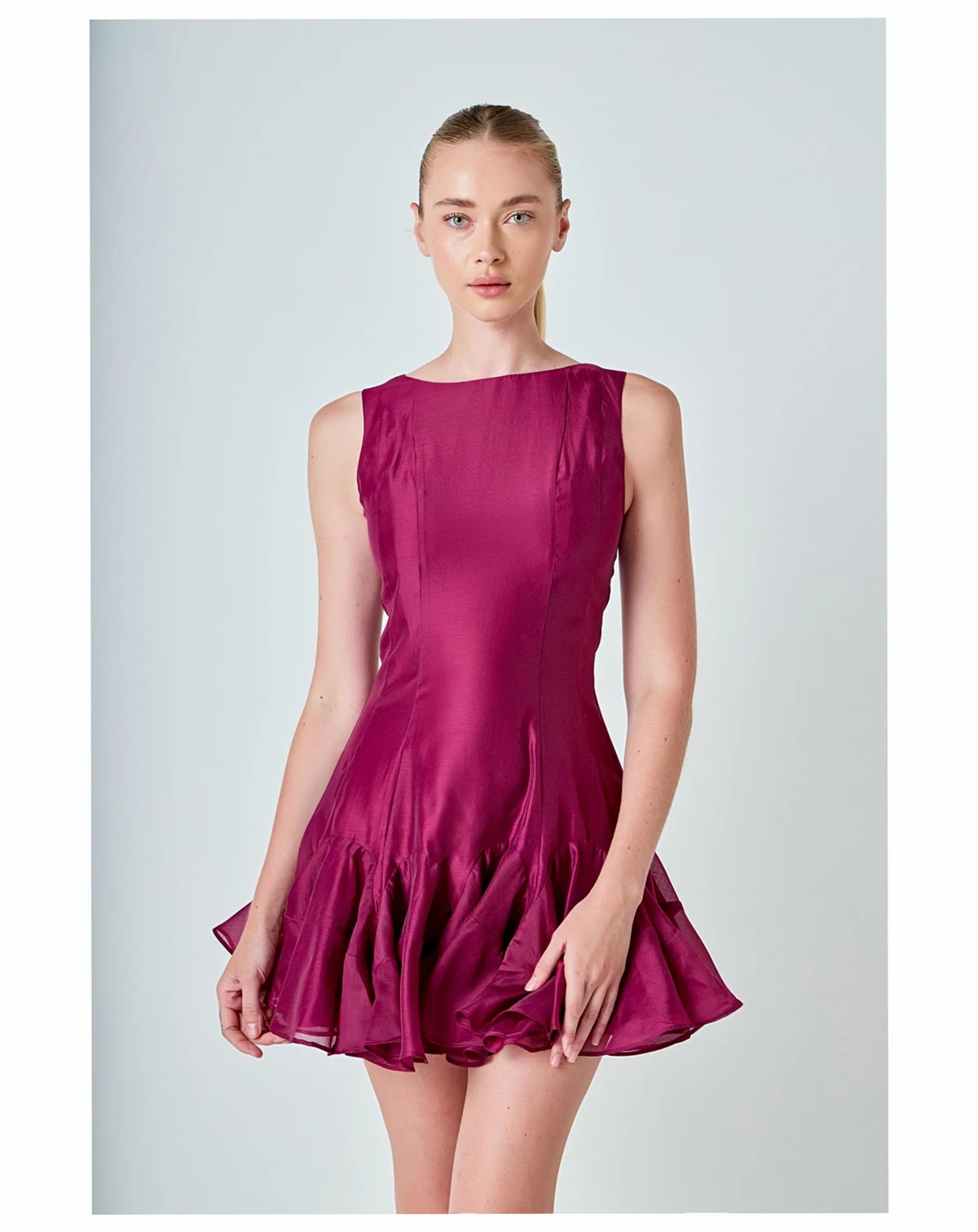 Women's Godet Sleeveless Mini Dress