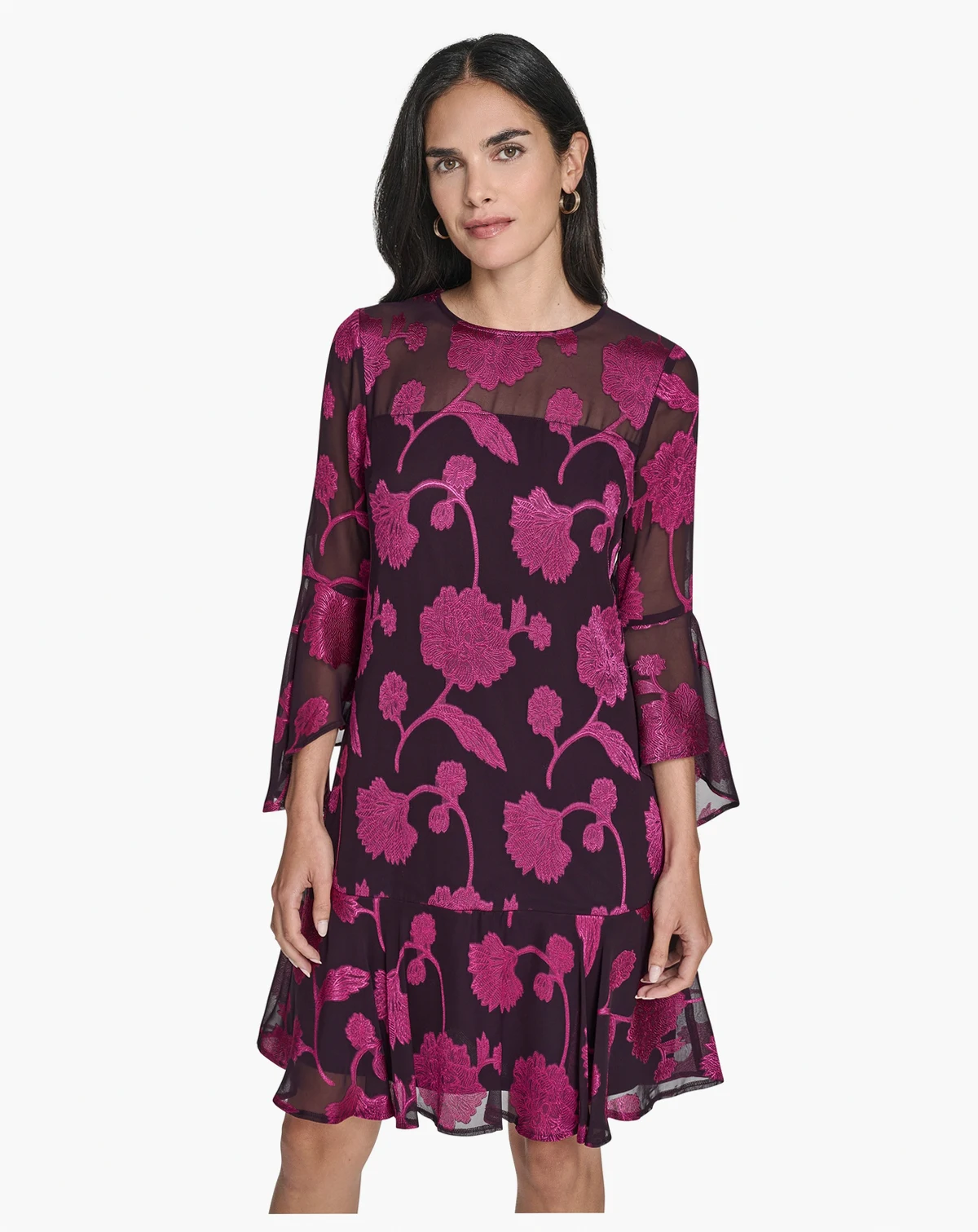 Women's Bell Sleeve Crewneck Dress