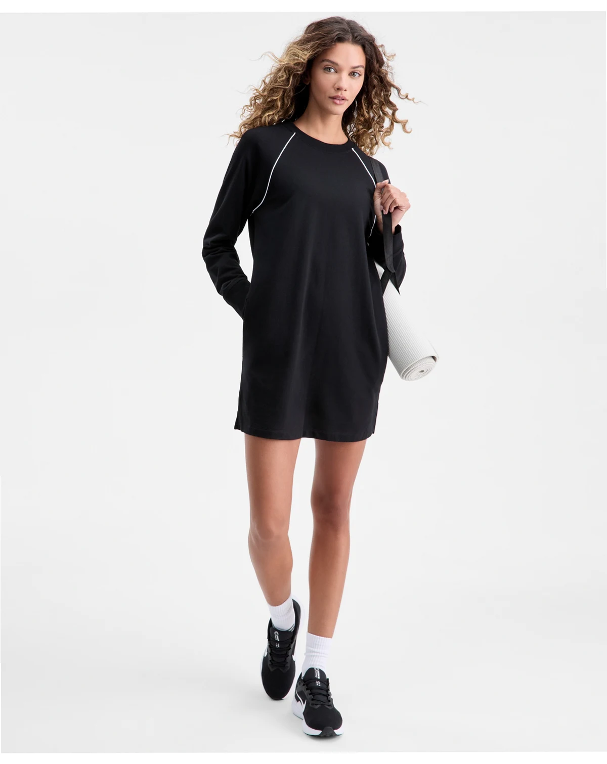 Women's Piped Sweatshirt Dress, Macy's Exclusive