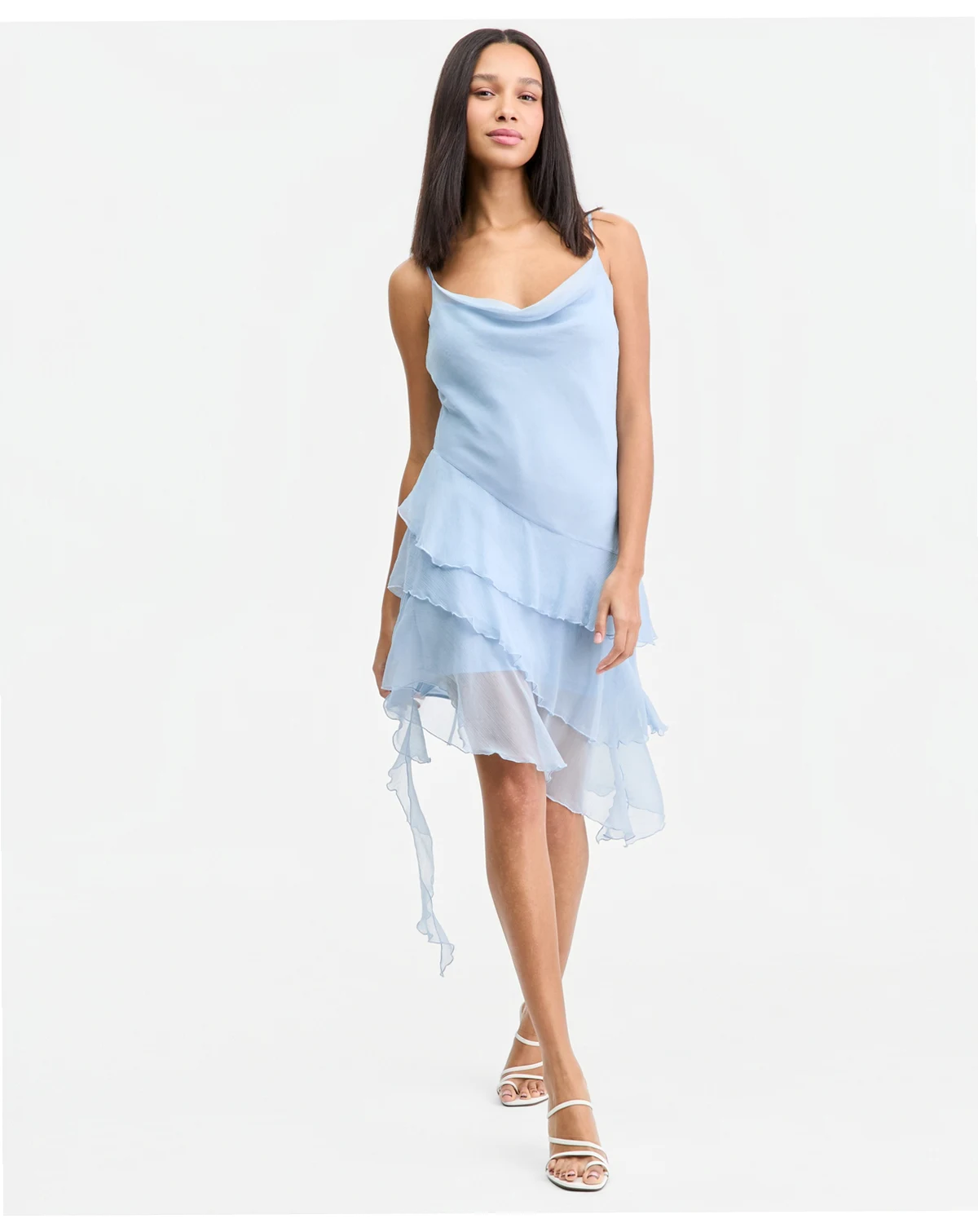 Women's Cowl-neck Ruffled Mini Dress, Macy's Exclusive
