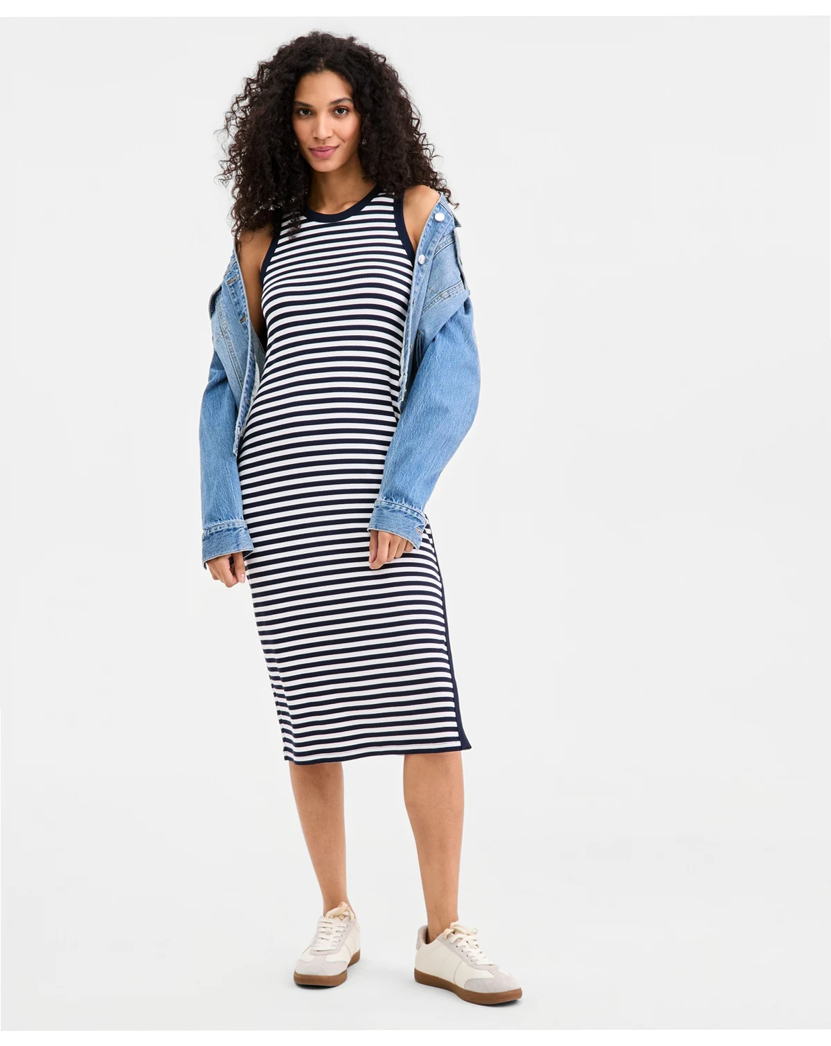Women's Ribbed Knit Midi Dress, Exclusively at Macy's