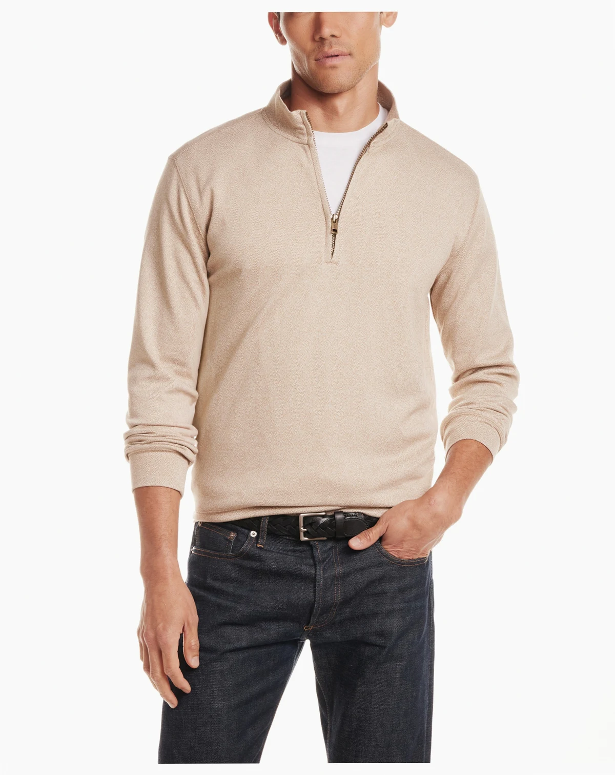 Men's Long-Sleeve Mixy Quarter Zip Sweater