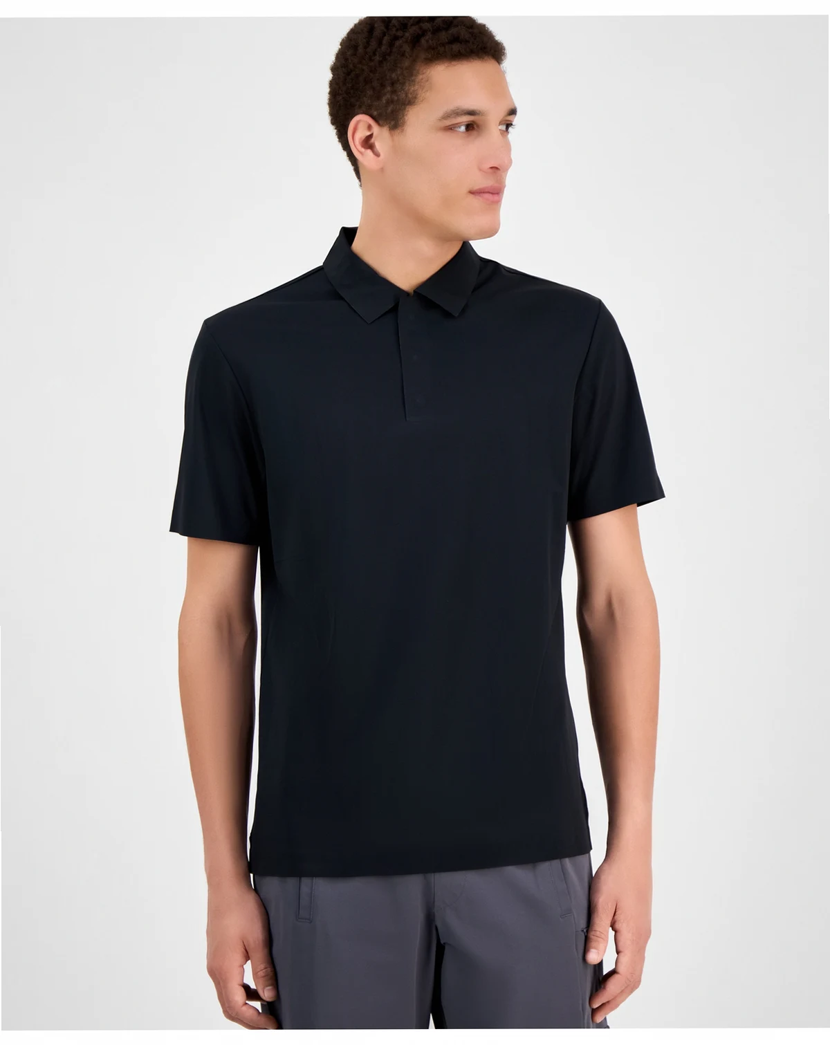 Men's Laser Cut Short Sleeve Performance Polo Shirt, Exclusively at Macy's