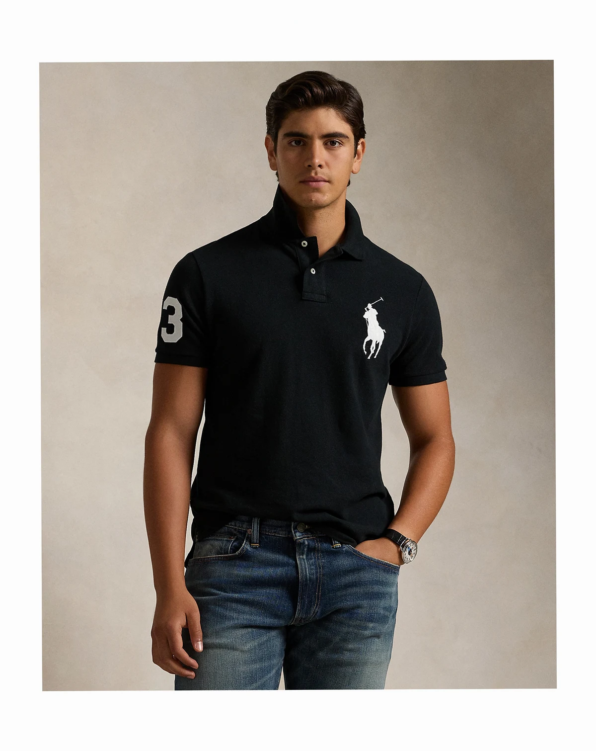 Men's  Big Pony Custom Slim Fit Mesh Polo