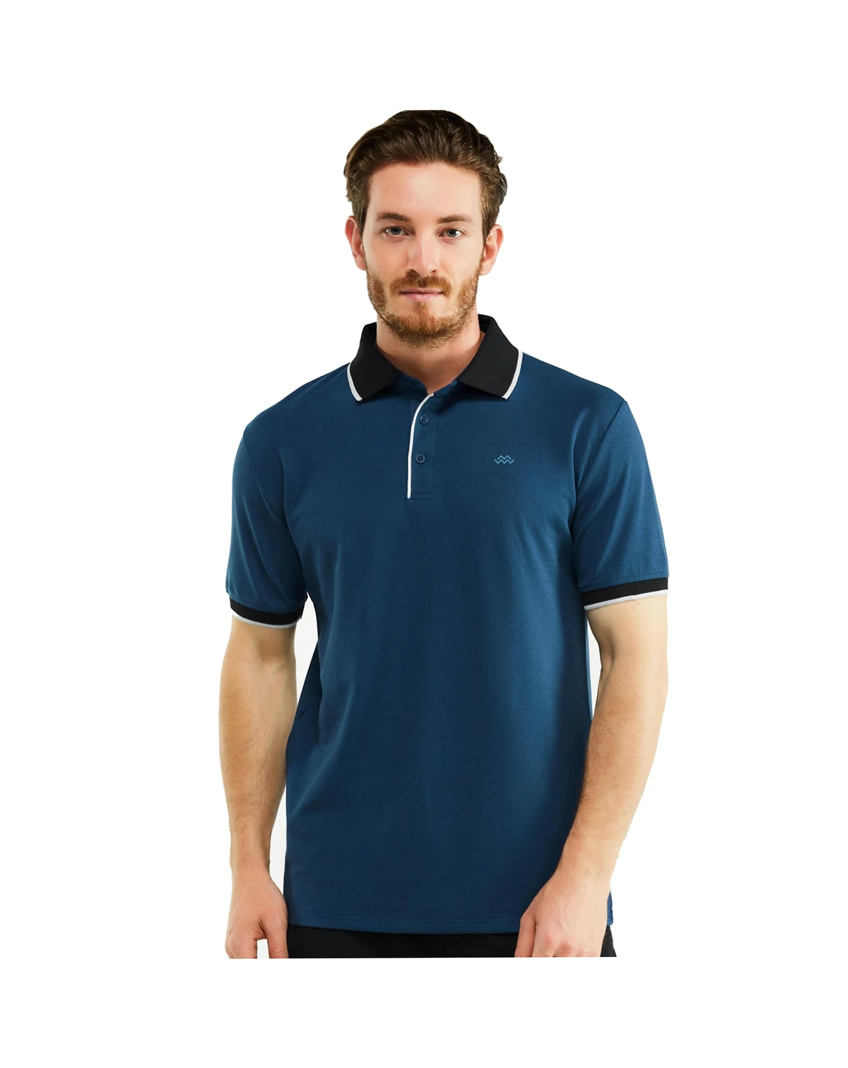 Men's Classic-Fit Cotton-Blend Pique Polo Shirt with Contrast Collar