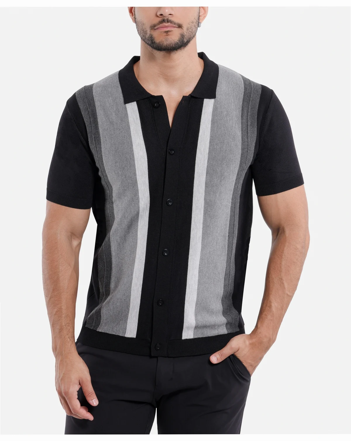Men's Stripe Polo Sweater