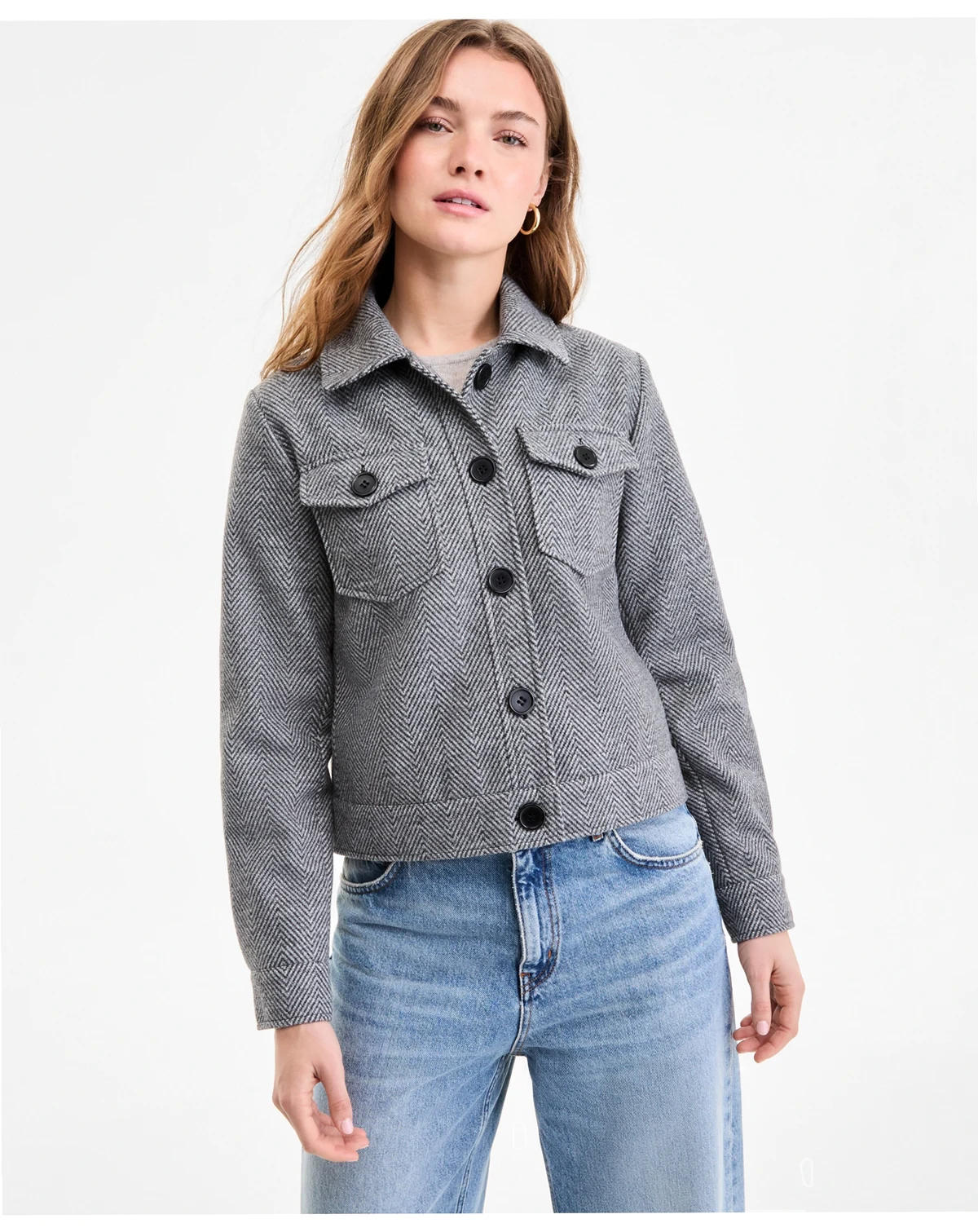 Women's Collared Button-Front Jacket