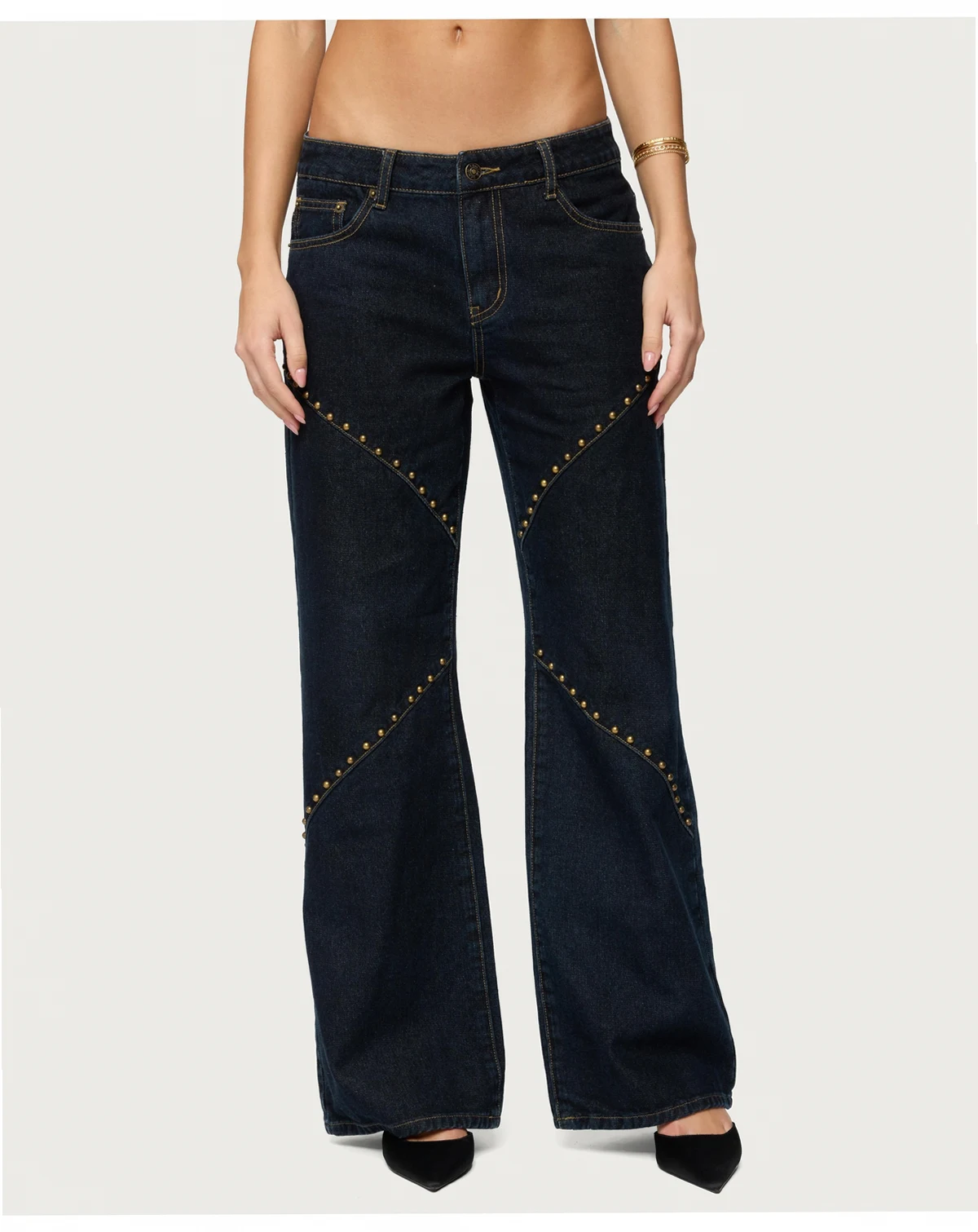 Women's Charla Stud Low Rise Baggy Jeans
