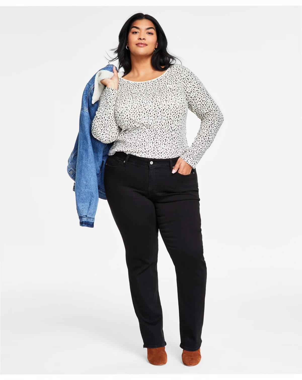 Trendy Plus Size Classic Straight Leg Jeans