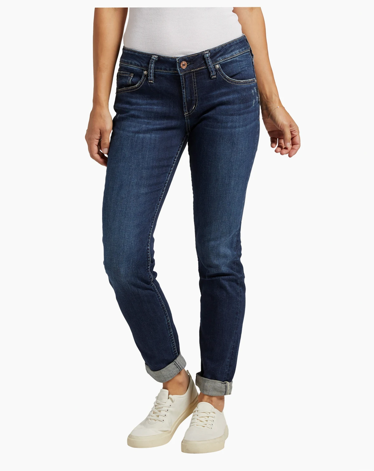Women’s Boyfriend Mid Rise Slim Leg Jeans