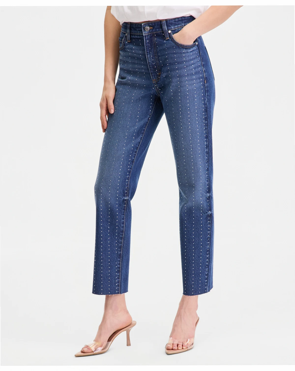 Women's Crystal-Embellished Straight-Leg Jeans, Macy's Exclusive
