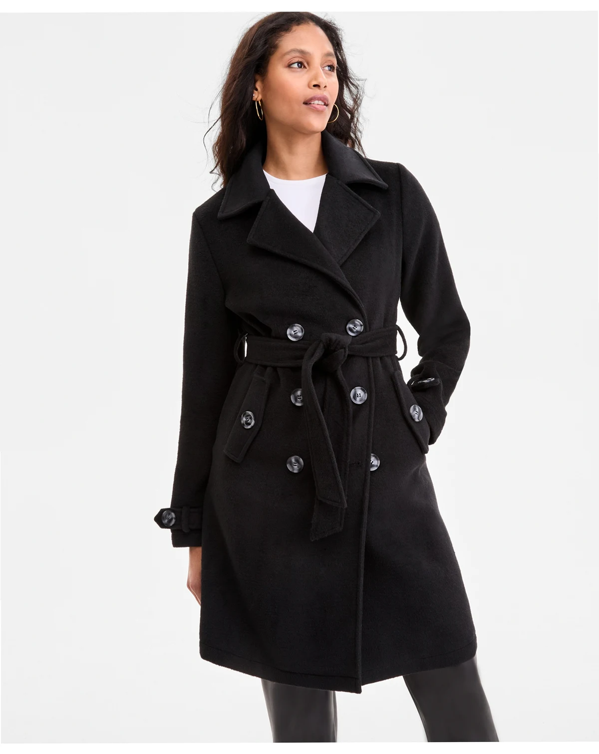 Women's Double-Breasted Belted Trench Coat