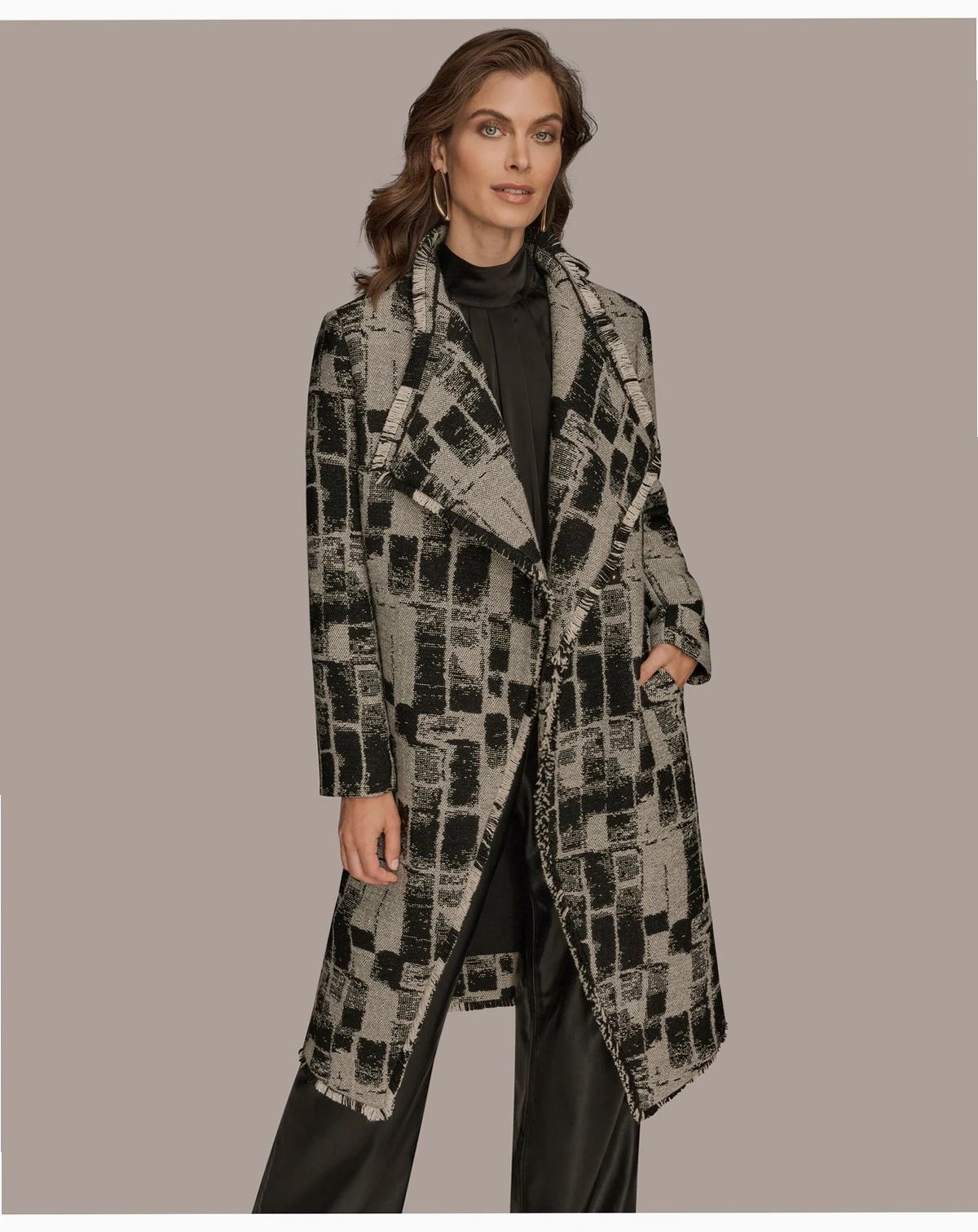Women's Collared Self Belt Coat
