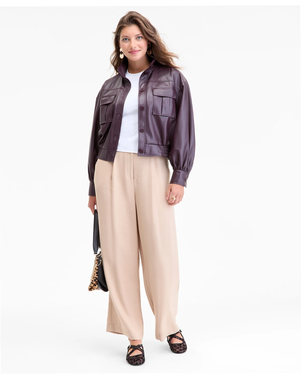 Women's Faux-Leather Bomber Jacket, Macy's Exclusive