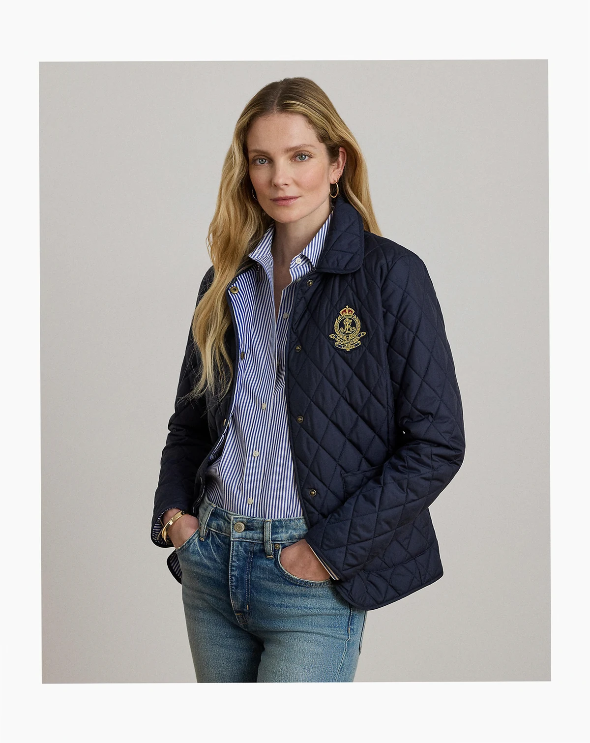 Women's Crest Patch Quilted Jacket