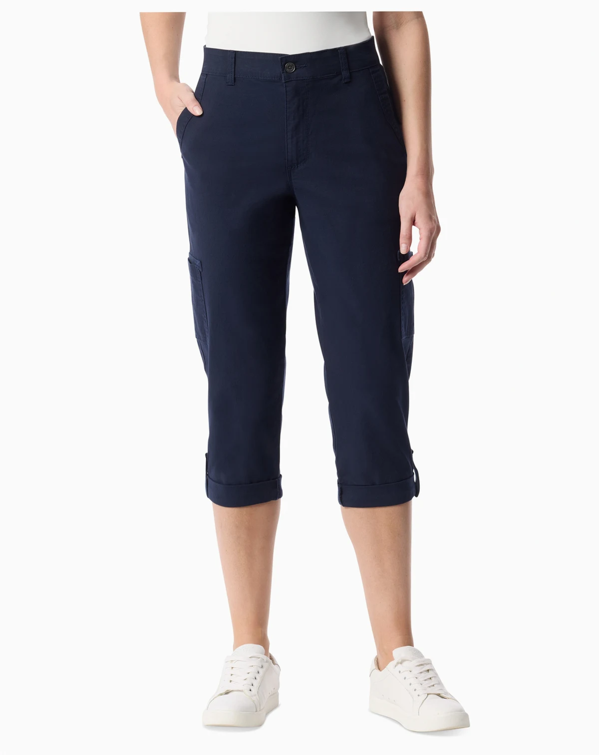 Women's Adjustable-Hem Cargo Capri Pants