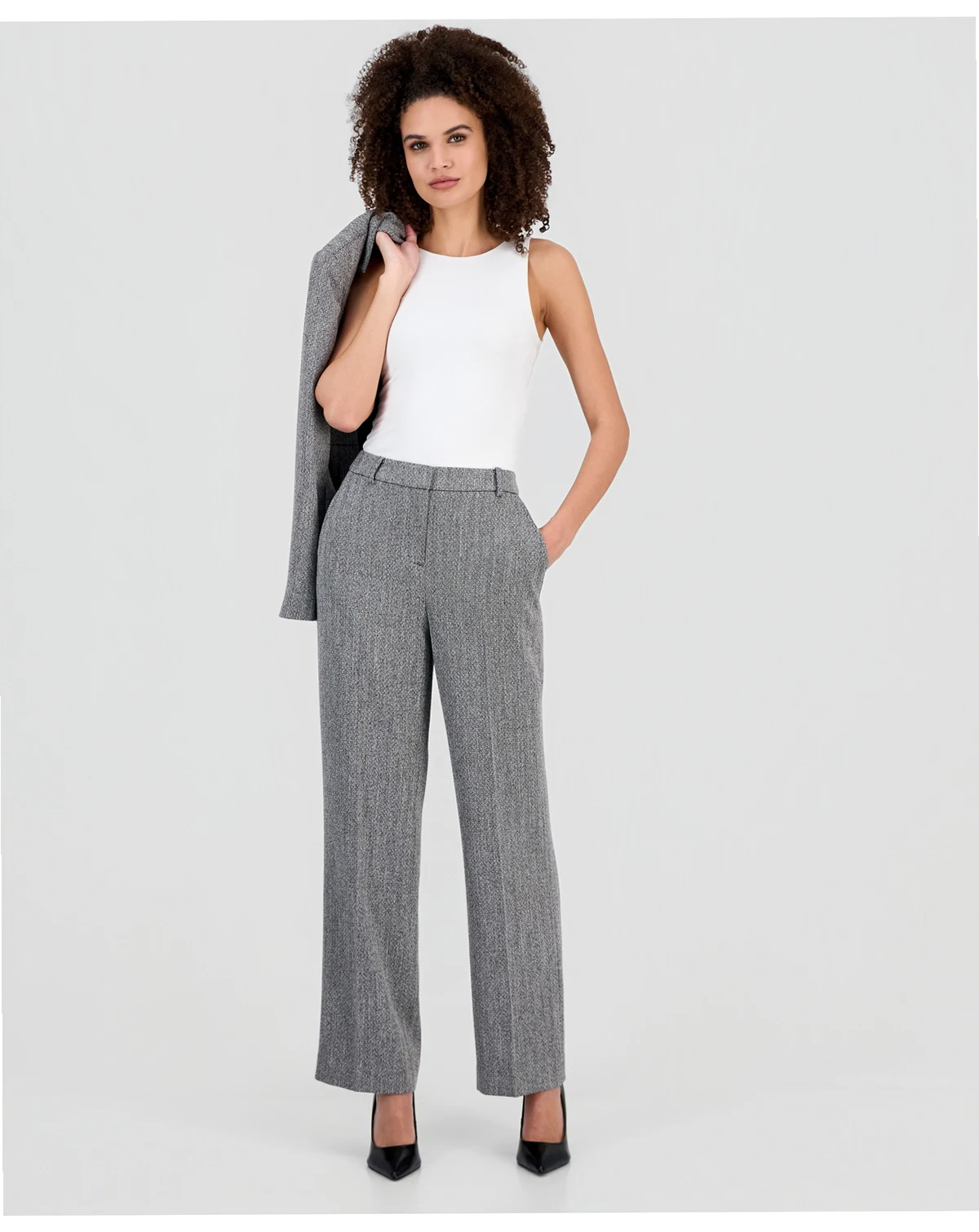 Women's Herringbone Suiting Pants