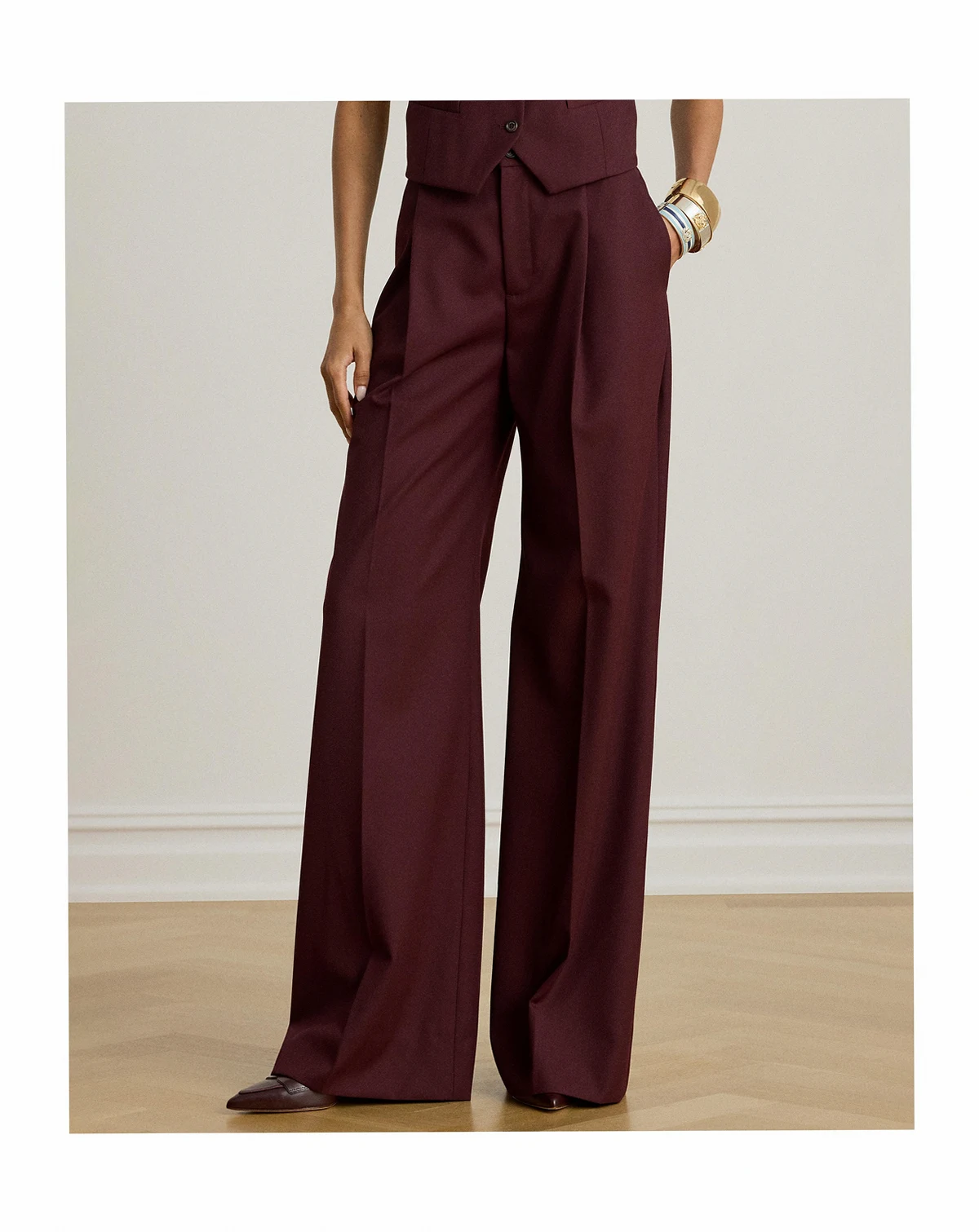 Women's Creased Wide-Leg Pants