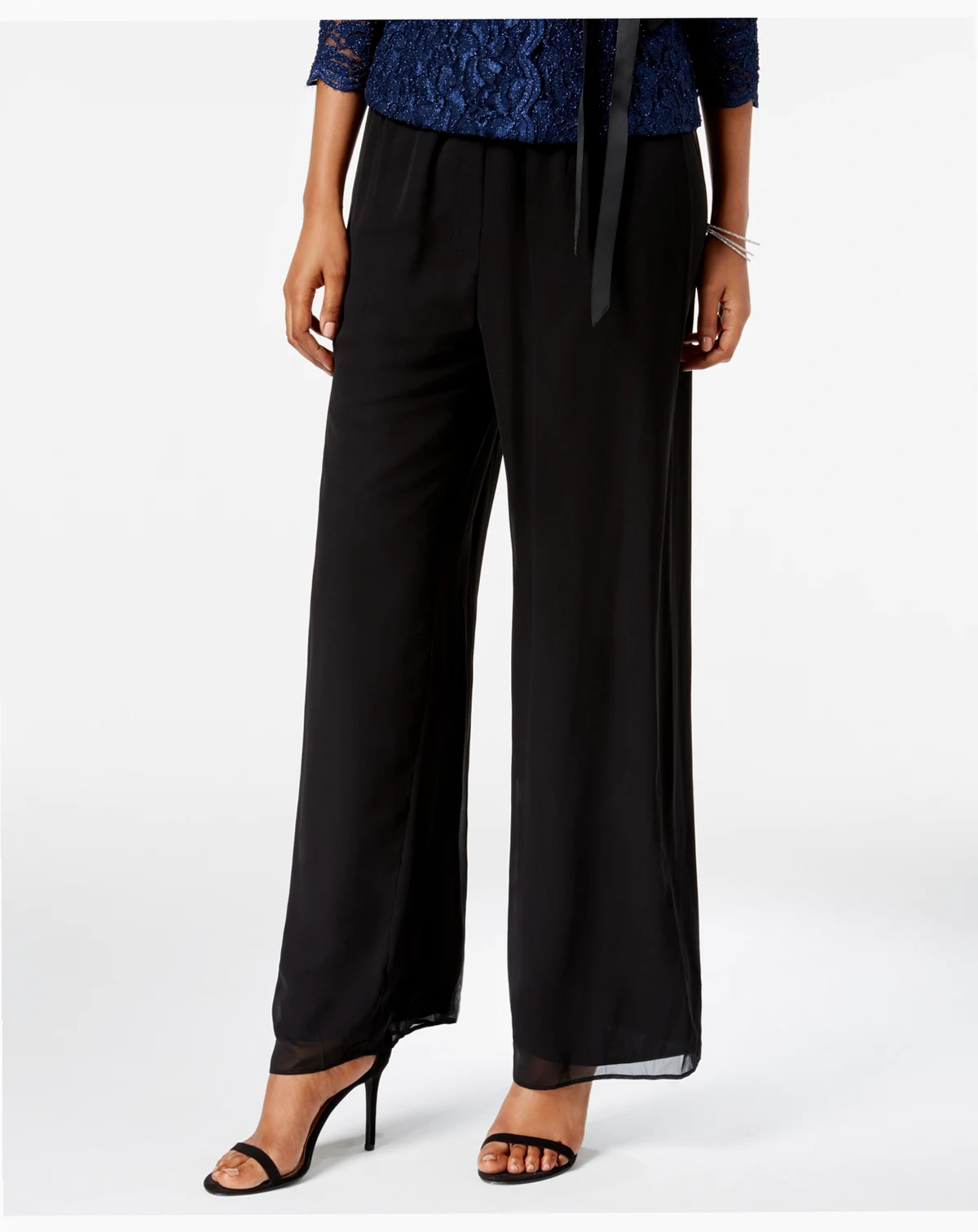 Petite Chiffon Palazzo Pants