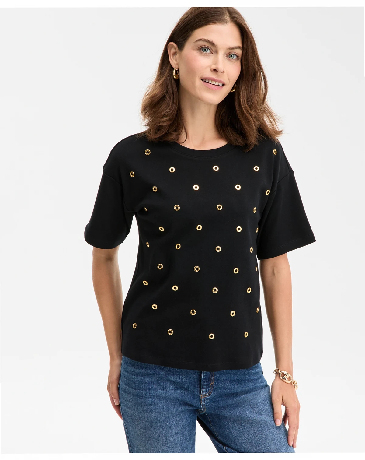 Women's Short-Sleeve Grommet Top, Macy's Exclusive