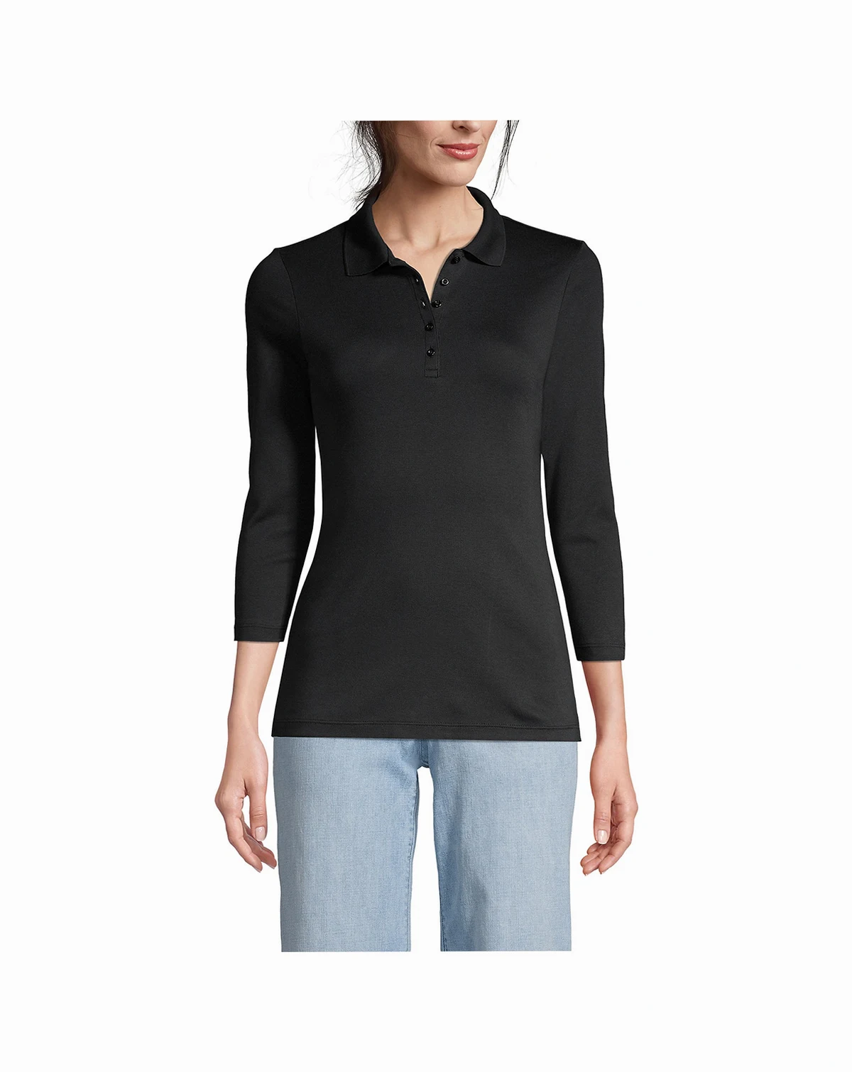 Women's 3/4 Sleeve Supima Cotton Polo Shirt