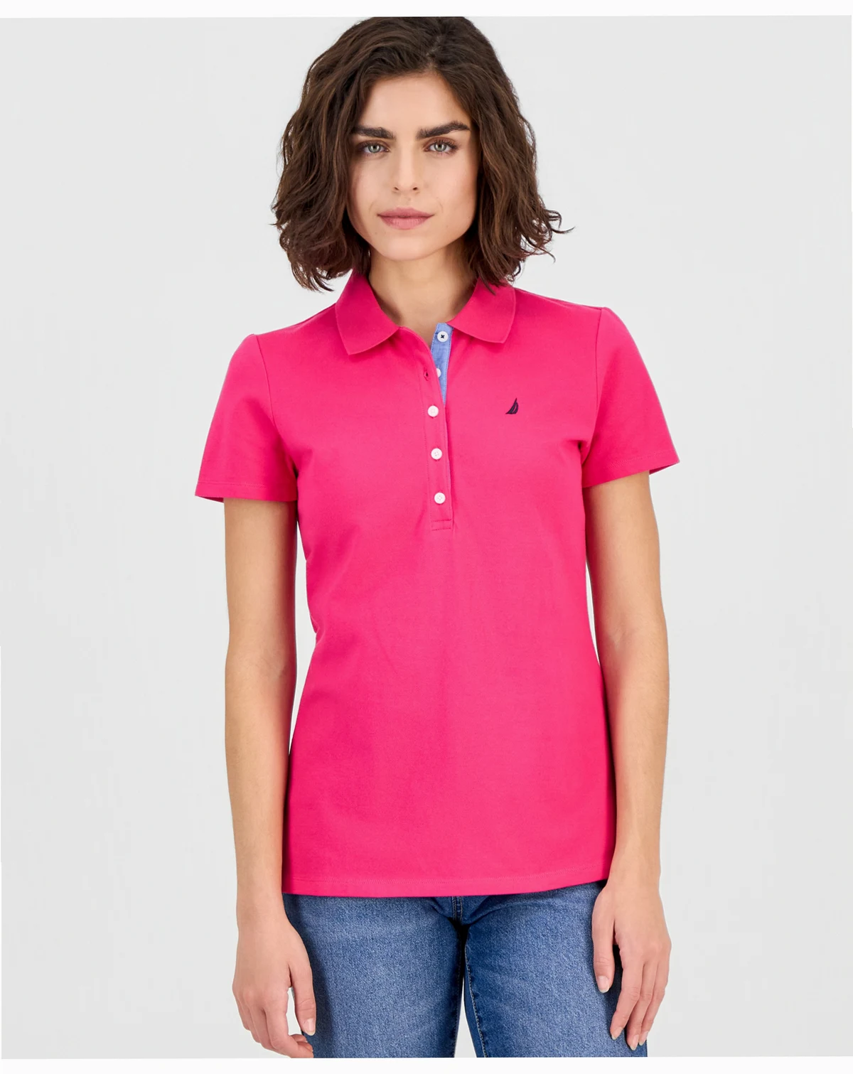 Women's Short-Sleeve Polo-Collar Shirt