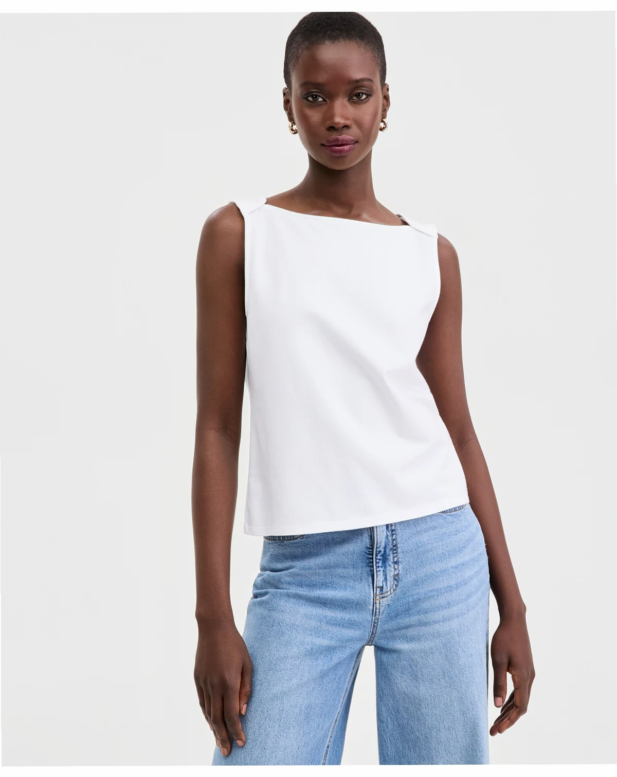 Women's Knit Sleeveless Boat-Neck Top, Macy's Exclusive