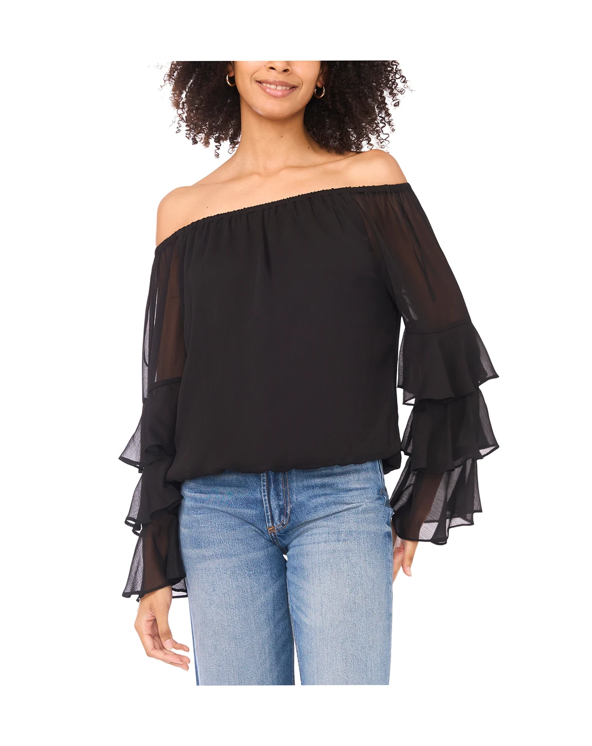 Women's Long-Sleeve Ruffle Top