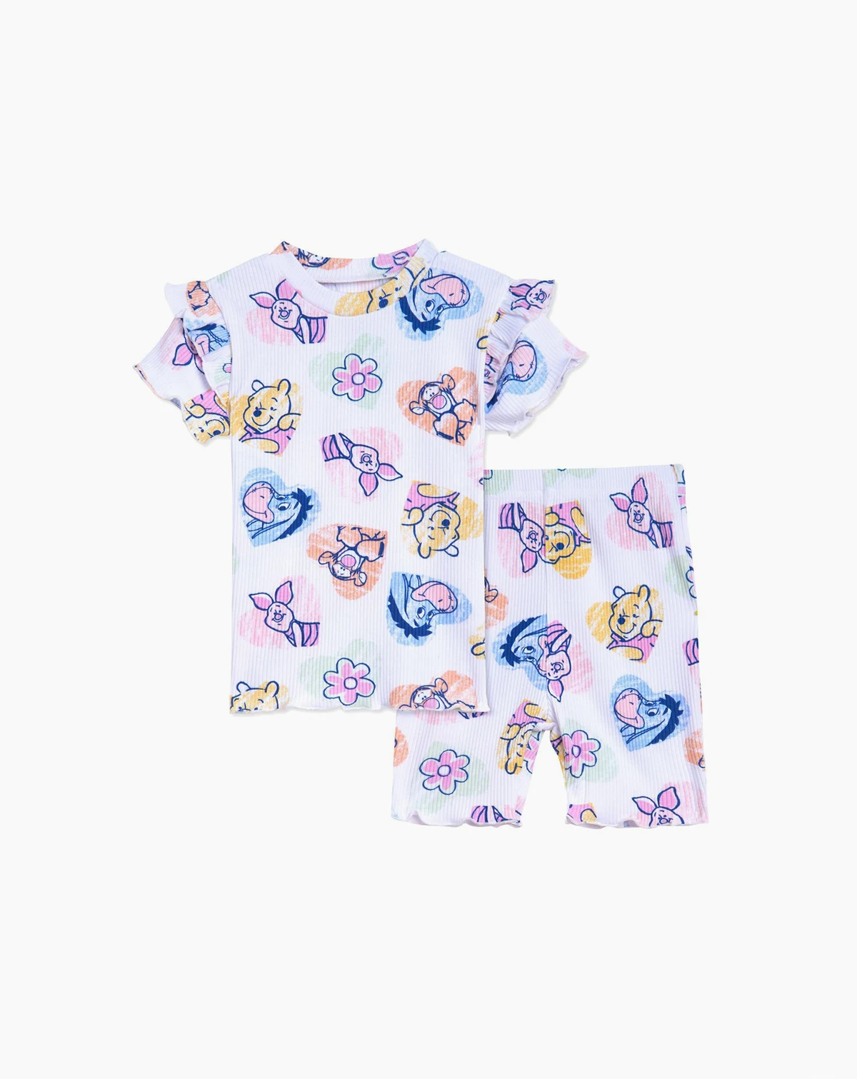 Toddler Girls Peplum T-Shirt and Bike Shorts Outfit Set